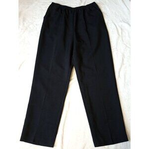Blair Womens Straight Leg Pull On Pants Black Elastic Waist 18 with pock…